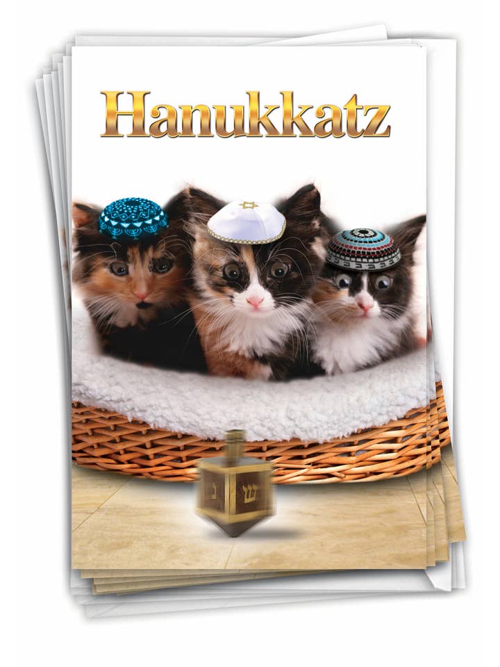 Box of 12 Hanukkah Card - Hanukkatz for wholesale by NobleWorks