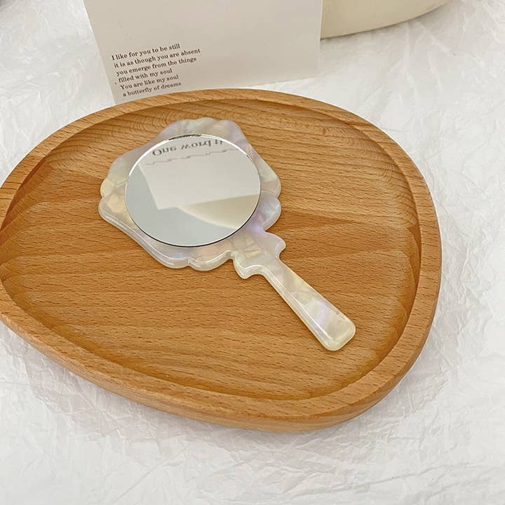 ACCITY - Wholesale Compact Mirror - Vintage Acetate Handheld Round Makeup Mirror_CWMM63996