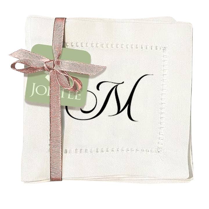 Jolitee - Wholesale Dinner & Cloth Napkin - Hemstitch Napkins - Monogram Script19