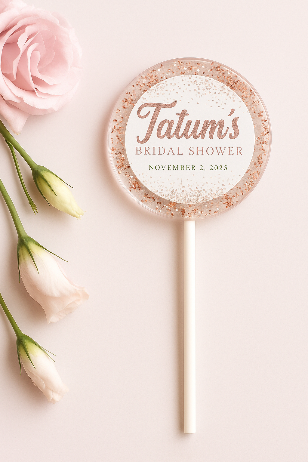 TheLollipopStudio - Wholesale Lollipop - Bridal Shower Lollipops – Custom Rose Gold Wedding Favors 0