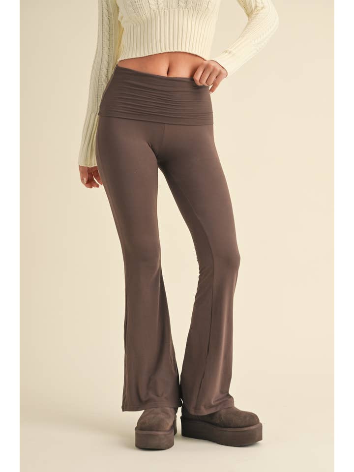 KIMBERLY C – wholesale Pants – Women's – Soft Knit Foldover Flare Pants51