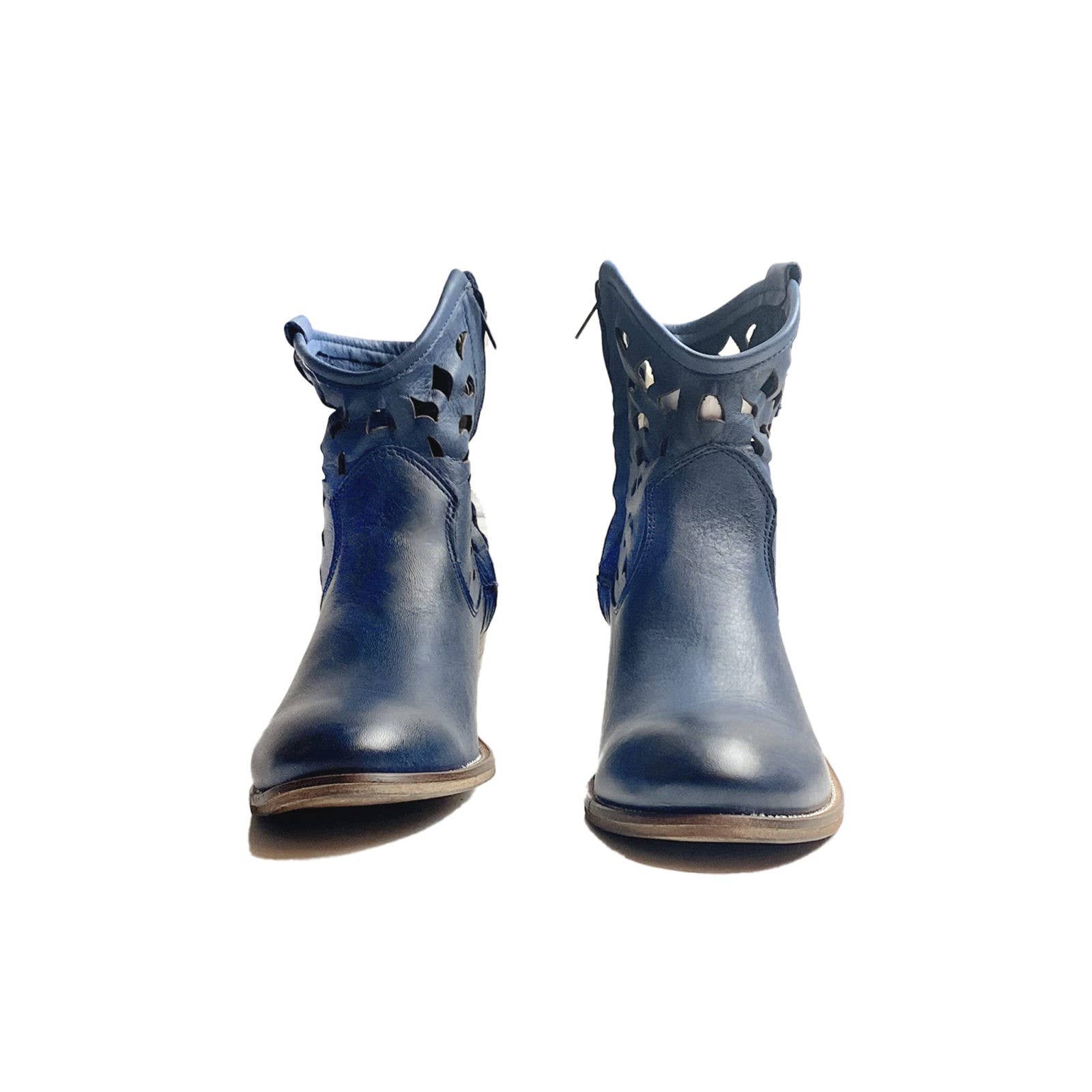 Eccellenza Donna - Wholesale Booties - Women's - Tokyo Texan Boots in Blue Leather1