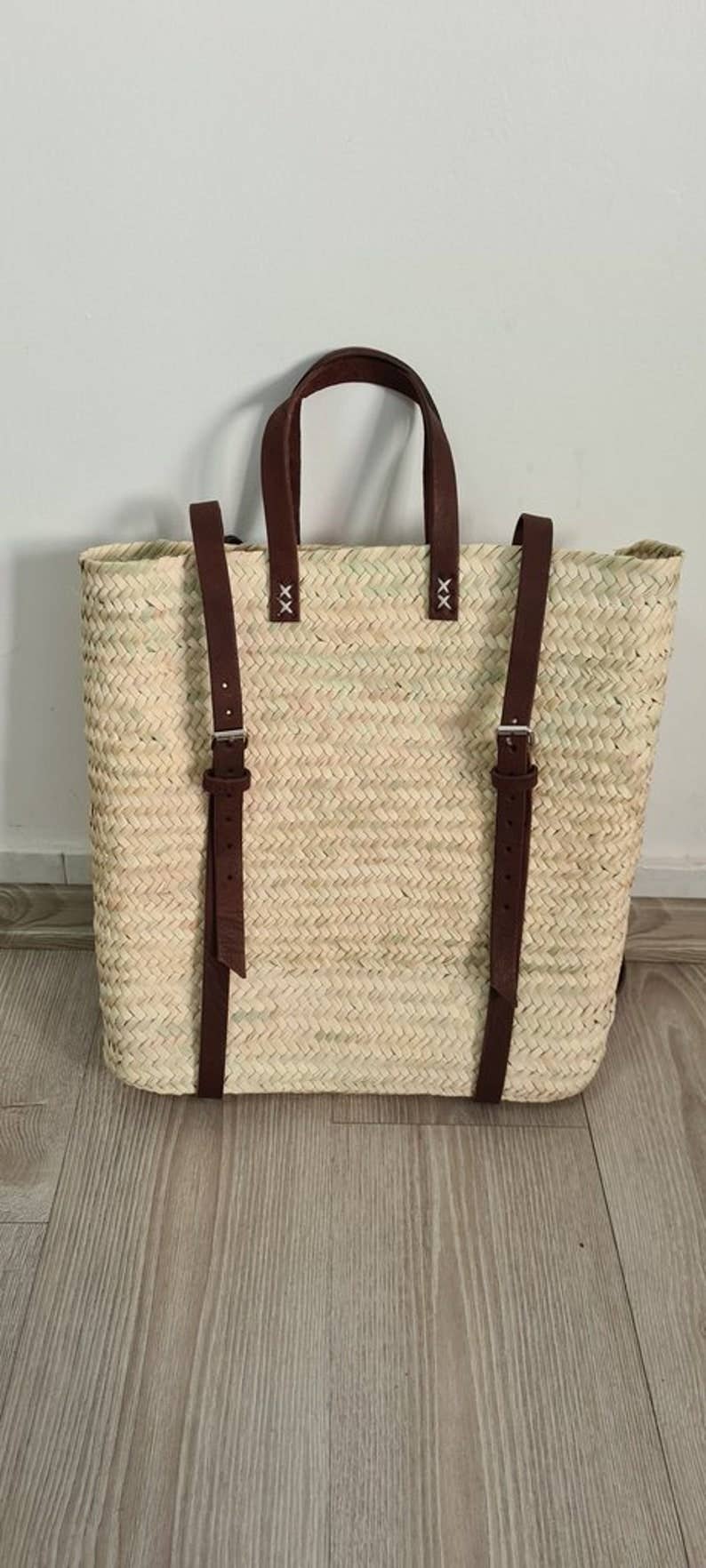 ProHandmadeDesign - Wholesale Beach Bag - Straw Beach bag with leather strap - Straw backpack - Hipste2