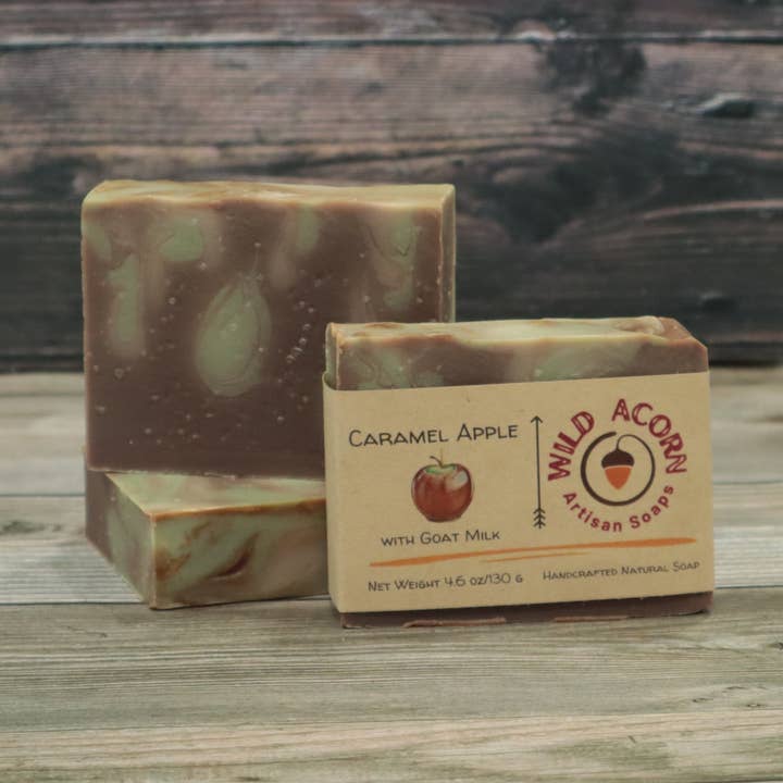 Caramel Apple Soap with Goat Milk for wholesale by Wild Acorn Artisan Soaps LLC