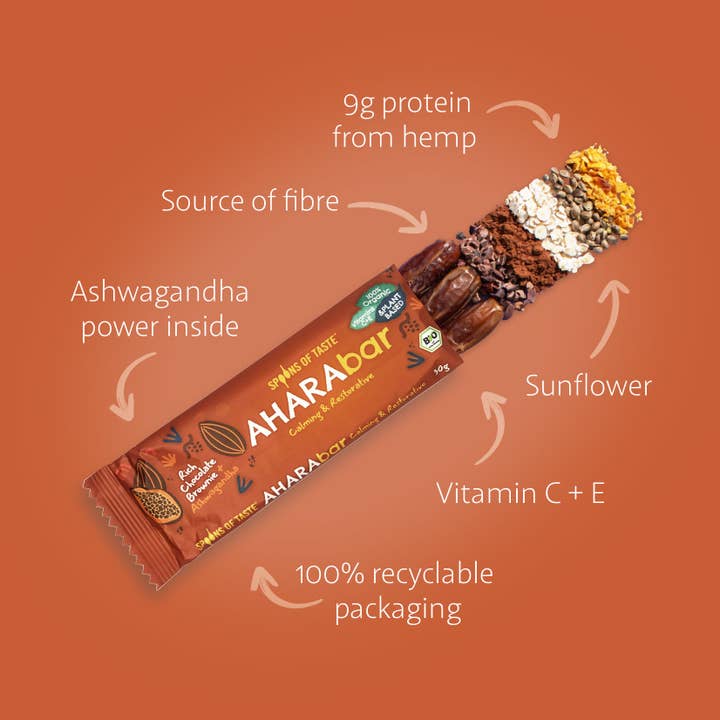Spoons Of Taste – wholesale Snack bar – Ahara Bar - Rich Brownie + Ashwagandha2