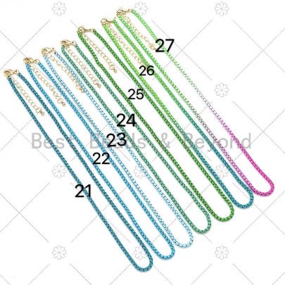 BestBeads&Beyond - Wholesale Link & Chain Necklace - 26 COLORS!!! Enamel Box Chain Bracelet/Necklace, sku#EF013