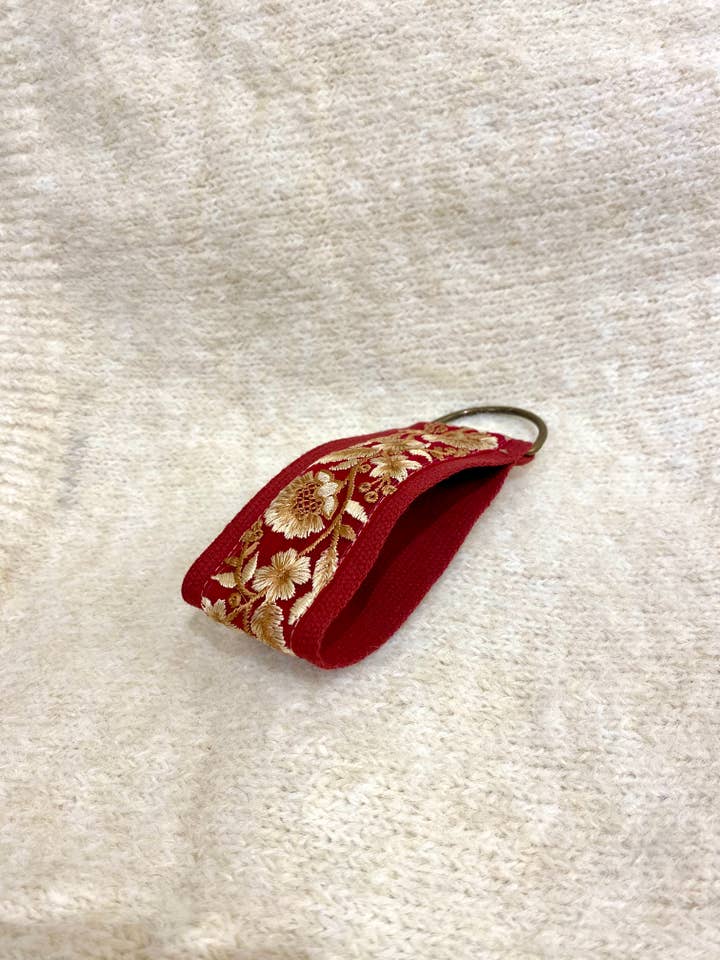 Aphrodite ~ floral fabric keychain for wholesale by Temple of Treasure