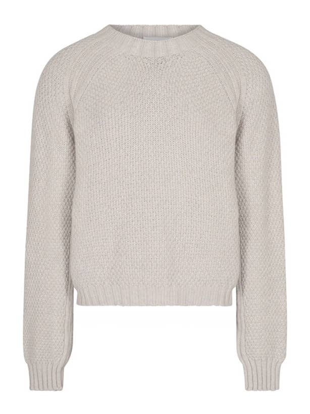 Camisola de Lã de Cordeiro com Ponto Moss Lune Putty por atacado de Genevieve Sweeney