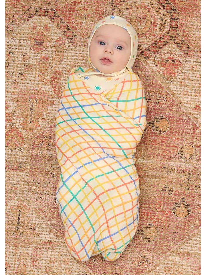 Regenbogen Regenbogen-Check Große Musselin-Wickeldecke -Ditto für den Großhandel auf Faire3