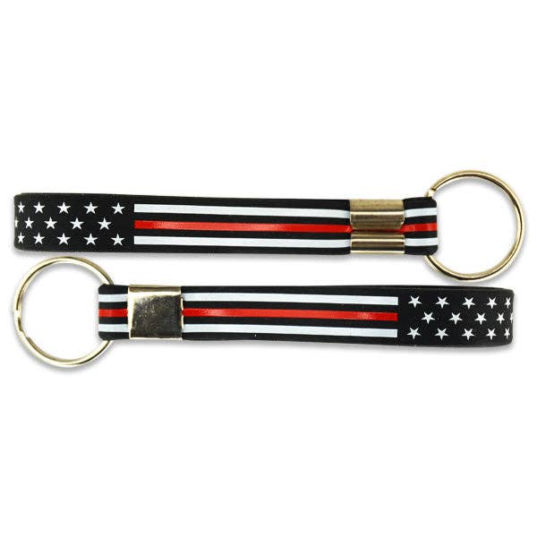 Thin Red Line Firefighter Key Rings 12 Pack for wholesale by Kipp Brothers