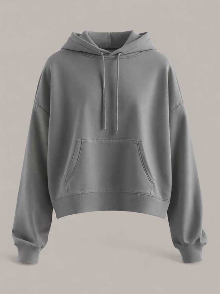 Tencel hættetrøje - Stengrå for engroshandel hos Breddys