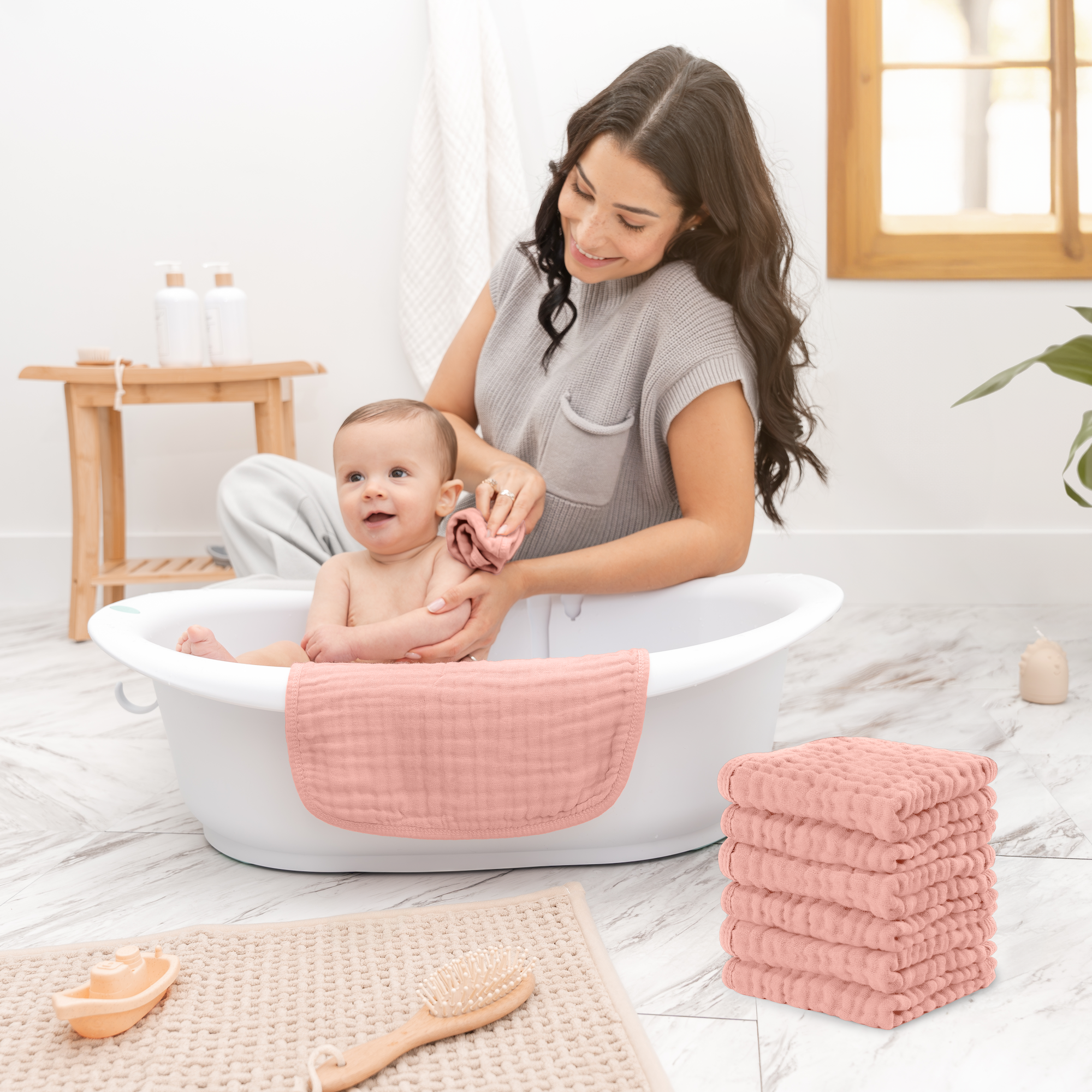 Comfy Cubs – wholesale Wash cloth – Child & baby – Muslin Baby Washcloths, Soft 10"x10" Cotton by Comfy Cubs104