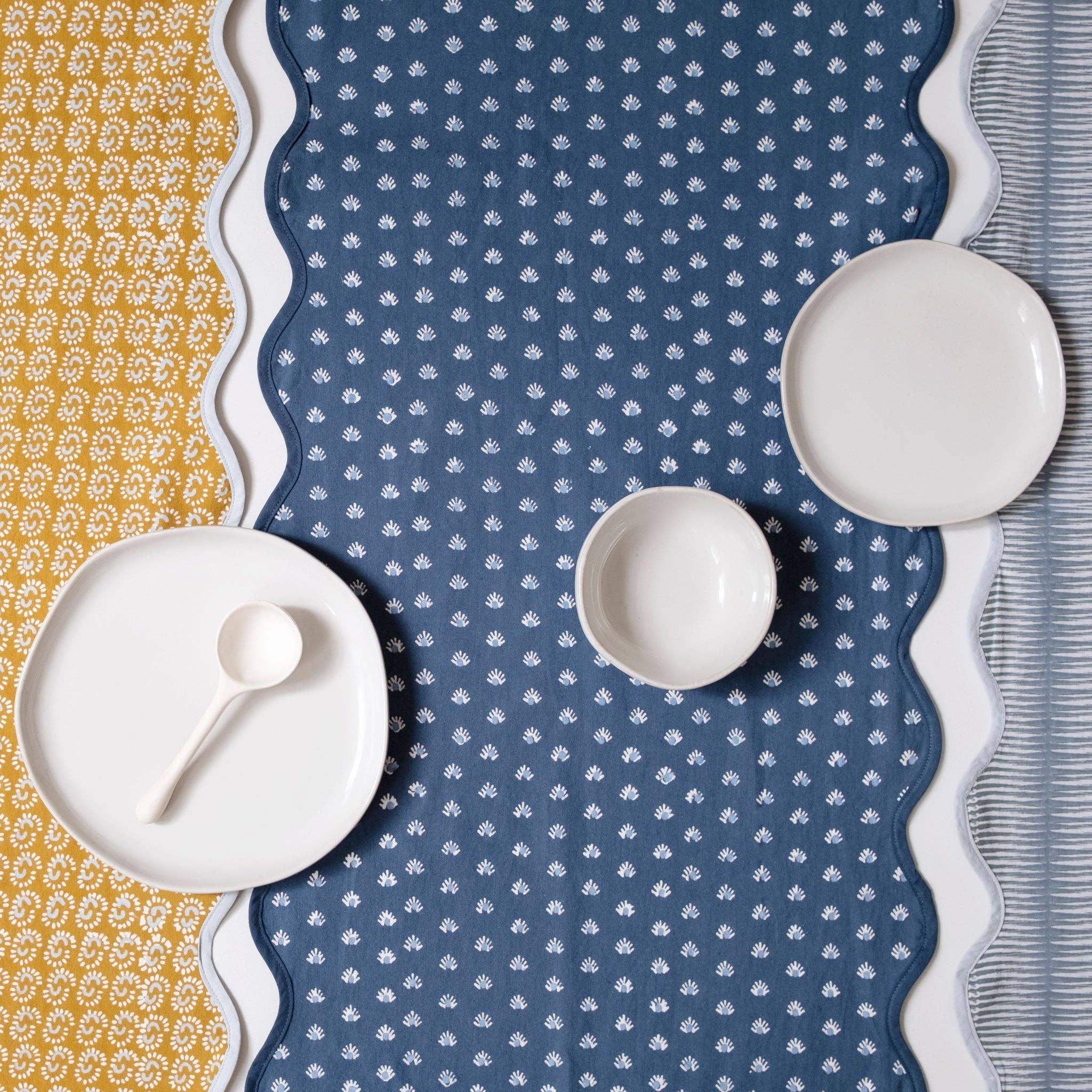 Graymarket Design - Wholesale Table Runner - Marta Sage Block Printed Table Runner4