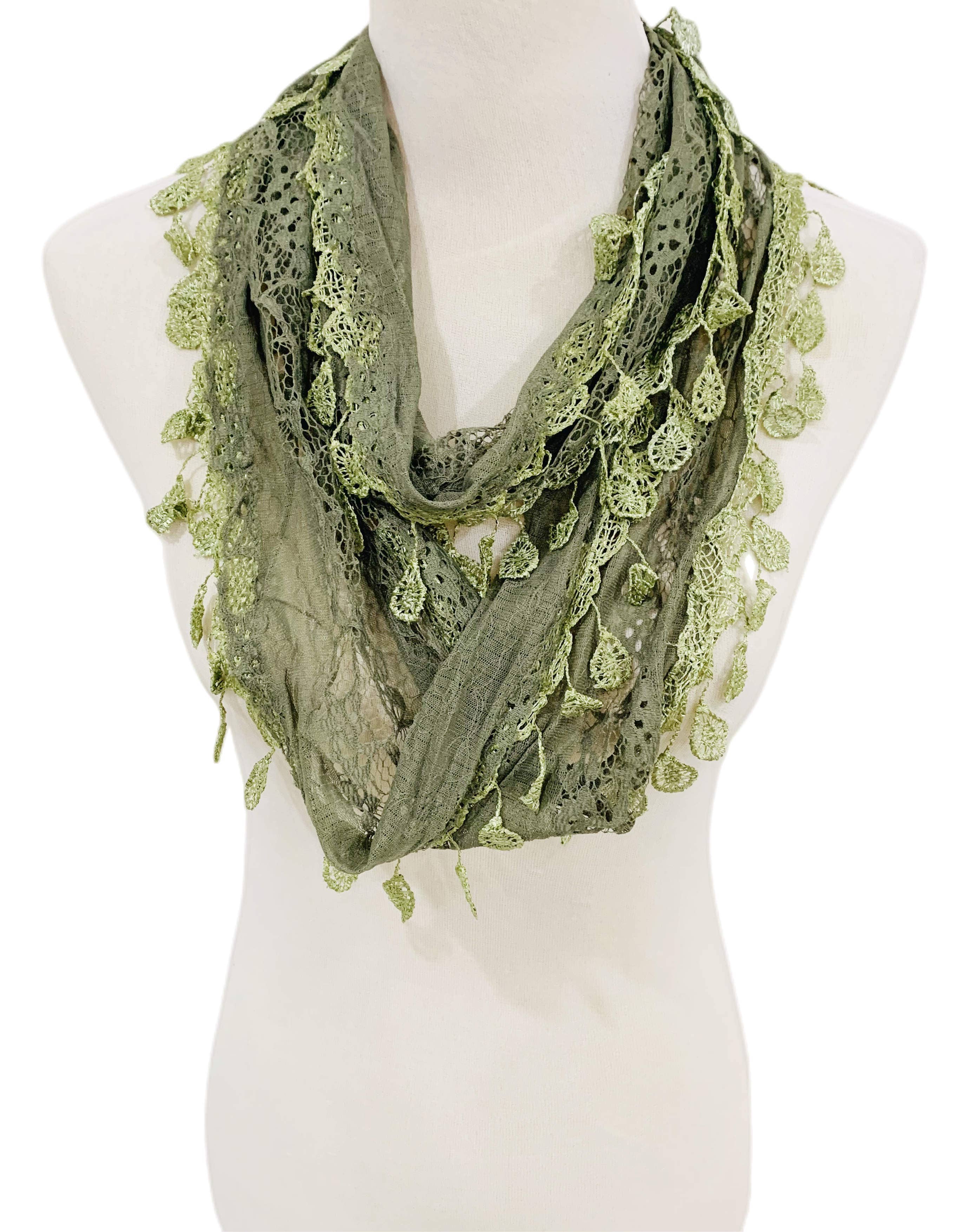 JC Sunny Fashion - Wholesale Scarf - Women's - JC014906 Gorgeous Elegant lace Infinity Scarf1