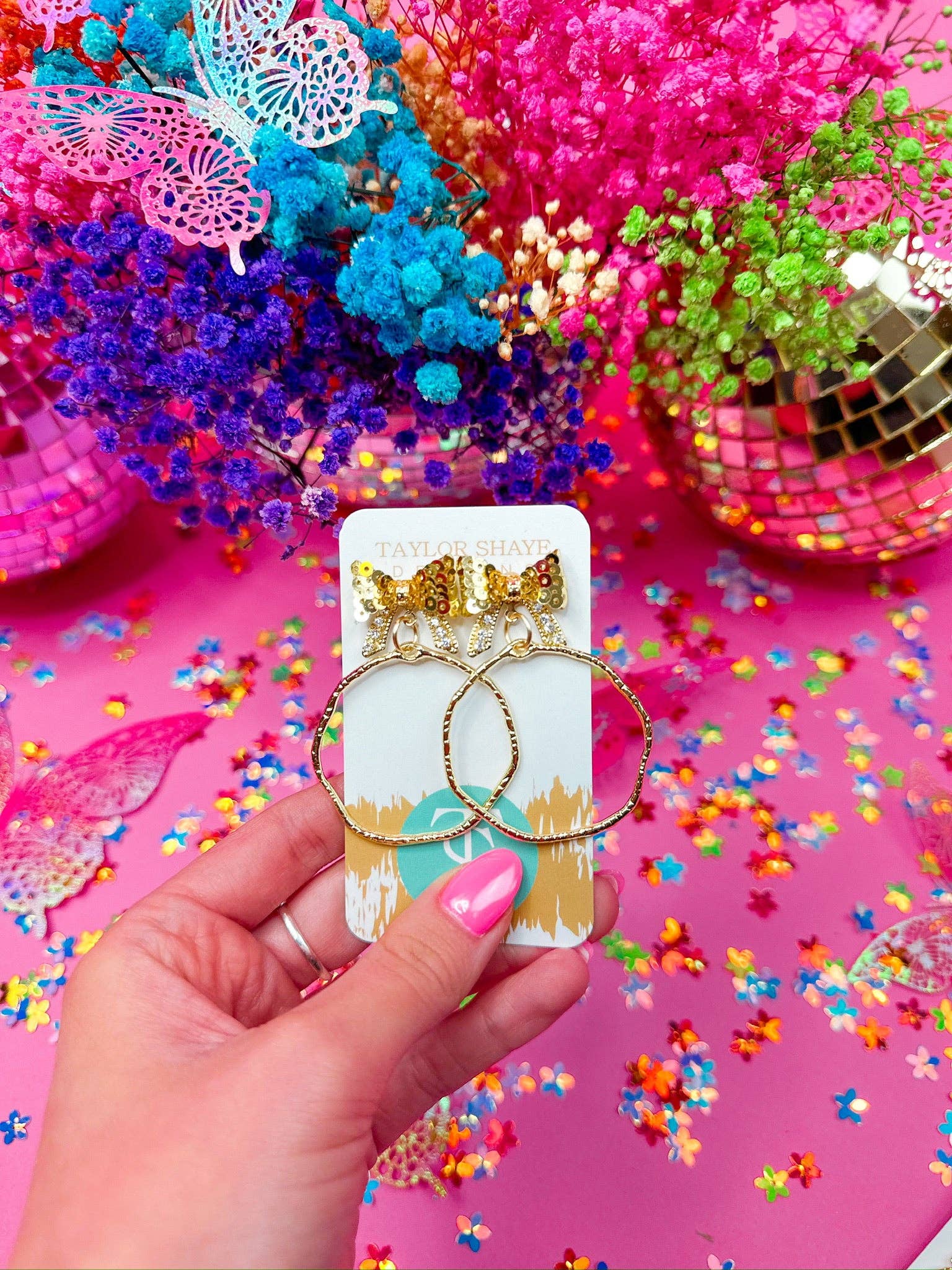 Taylor Shaye Designs - Wholesale Dangle Earrings - Gold Bethany Bow Hoops1