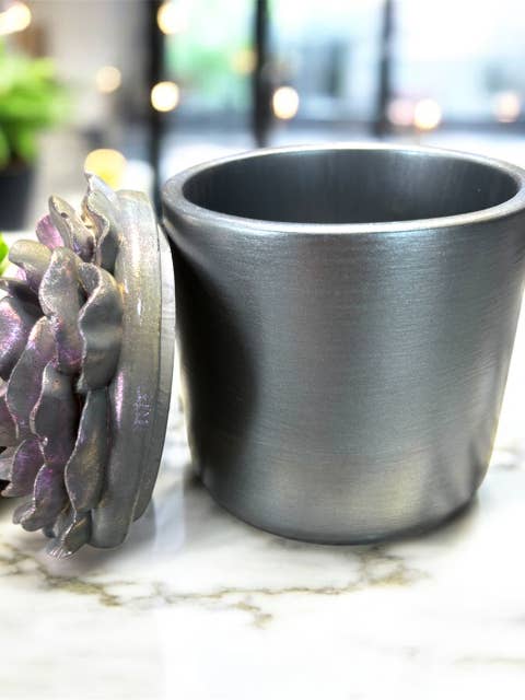 10pc Lot Velvet Flora Candle Vessel (Lid Included) -16 oz for wholesale by Stone Creek Vessels