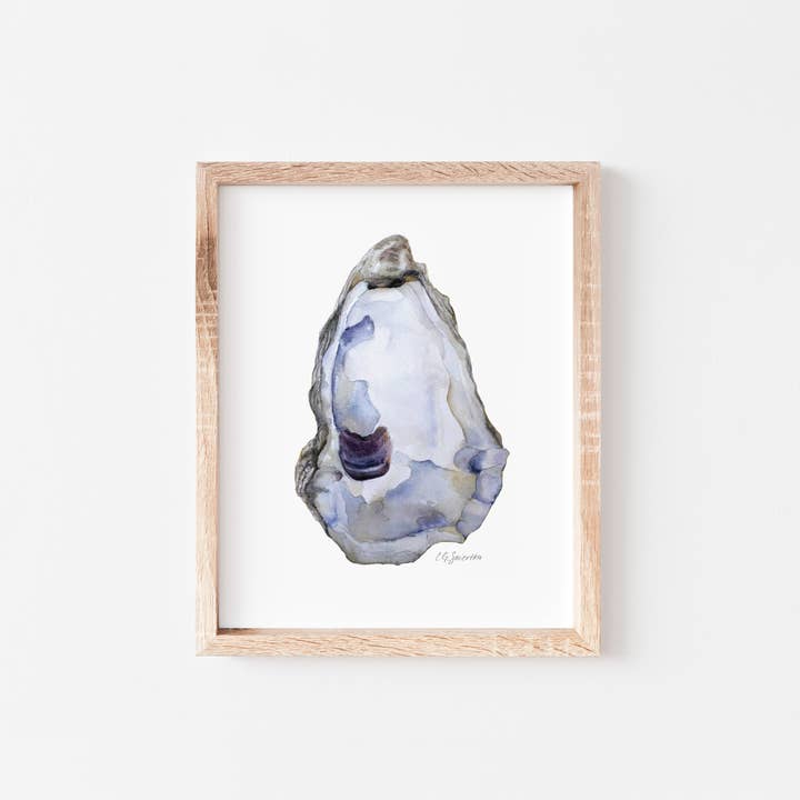 Impression d'art aquarelle sur huîtres - « Oyster #2 » pour la vente par Look Alike Portraits LLC
