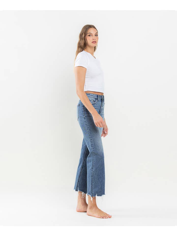 VICTORIOUS HIGH RISE WIDE LEG JEANS T6202 for wholesale on Faire