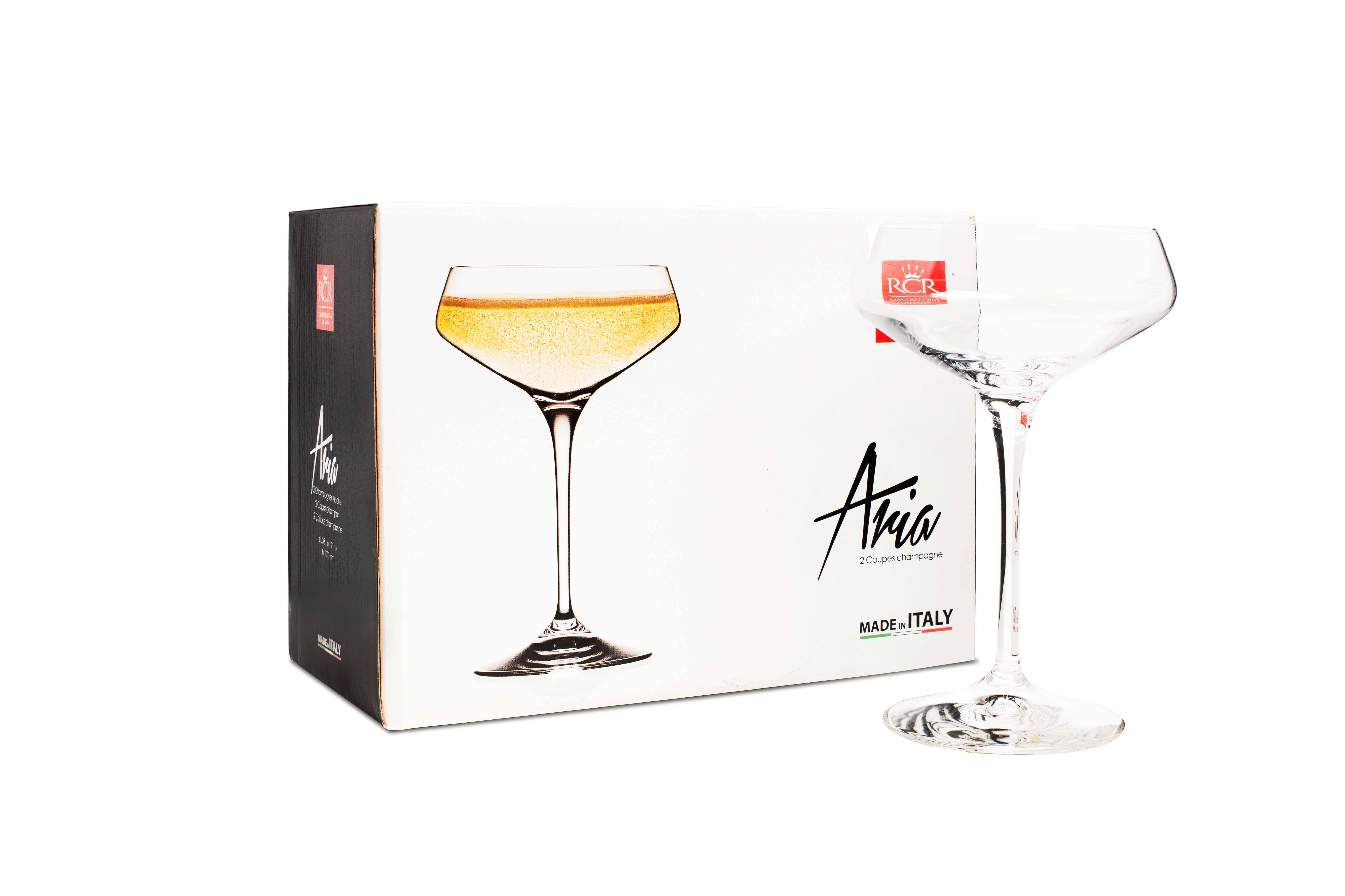 RCR Cristalleria - Wholesale Champagne Flute - CHAMPAGNE COUPE 33 CL ARIA SET OF 21