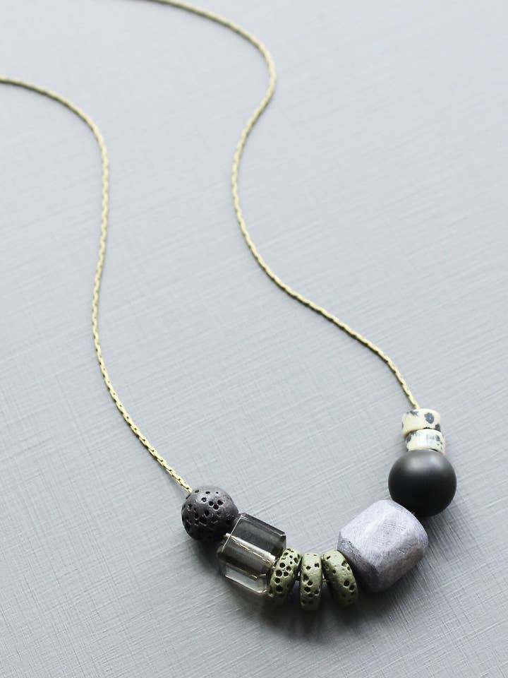 LEX116 Multi-stone necklace for wholesale by David Aubrey Jewelry