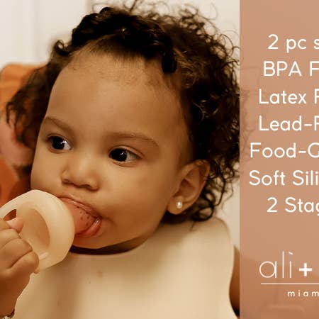 Ali+Oli - Wholesale Feeding Set - Baby - Silicone Food & Fruit Feeder (2 sizes) Oat & Coco9
