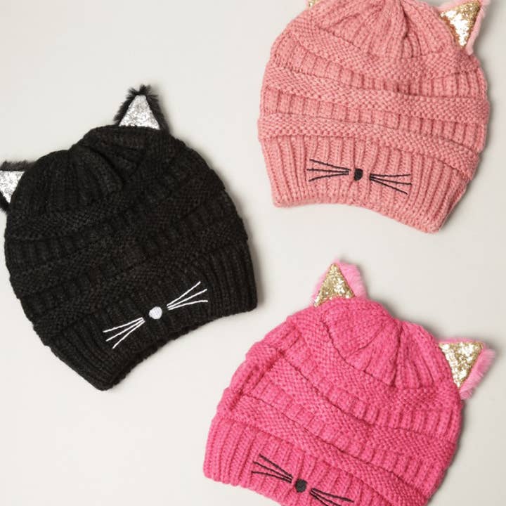 Berretto invernale per bambini Cat Twinkle Ear per la vendita all'ingrosso da parte di Fashion City