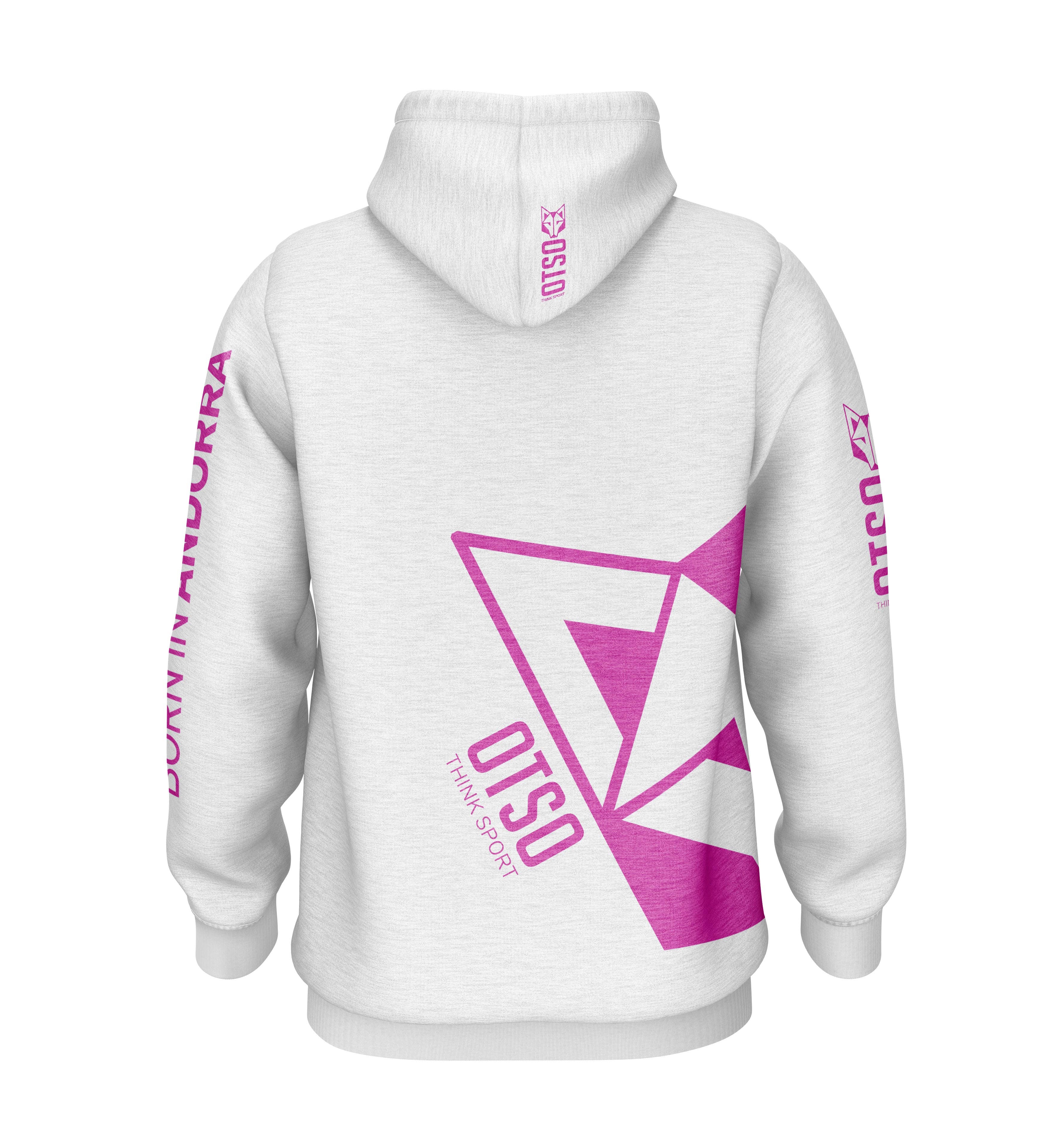 OTSO - Wholesale Hoodie - Unisex - Hoodie White & Fluo Pink Otso1