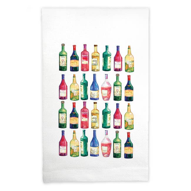 Huck towel - Wine Bottle pattern for wholesale by Mariasch Studios
