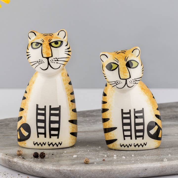 Tiger Salt and Pepper Shakers for wholesale by Hannah Turner Ltd