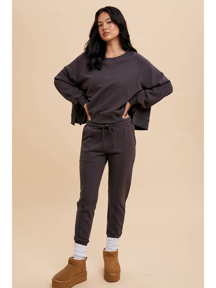 In Loom - Wholesale Sweatshirt - Women's - GARMENT WASHED RAGLAN PULLOVER SWEATSHIRT