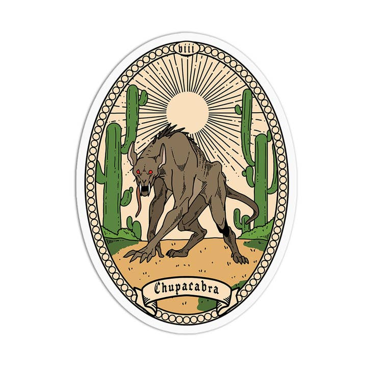 Chupacabra Vinyl tekstureret klistermærke for engroshandel hos Girls Printing House