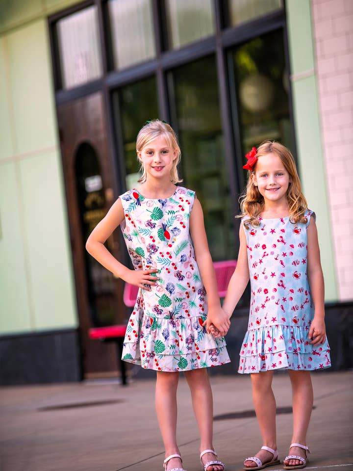 Minna - Wholesale Dress - Kids - Drop waist Dress - Summertime at the Cape Sea Creatures22