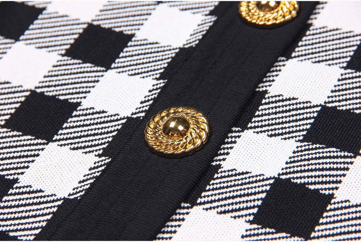 Productseeker - Wholesale Cardigan - Women's - JK071 Chic Plaid Cardigan Jacket - Autumn Essential28