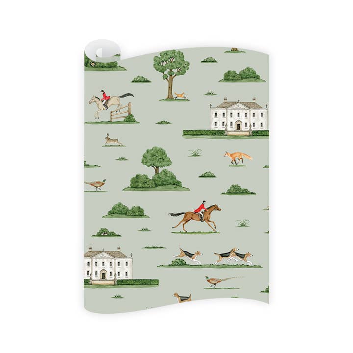 Dogwood Hill - Venta al por mayor Rollos de papel de regalo - Rollo de papel de regalo Caza del Zorro