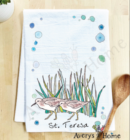 Avery's Home - Wholesale Tea Towel - Sandpipers with Beach Grass Bird Customizable Tea Towel19