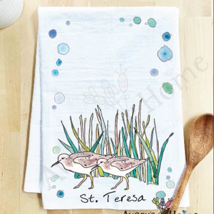 Avery's Home - Wholesale Tea Towel - Sandpipers with Beach Grass Bird Customizable Tea Towel19