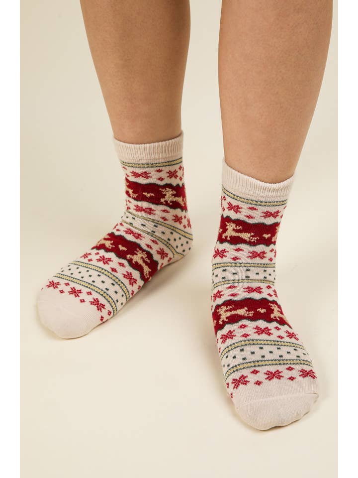 VERY J - Wholesale Socks - Women's - SC10042C-Christmas Graphic Crew Socks