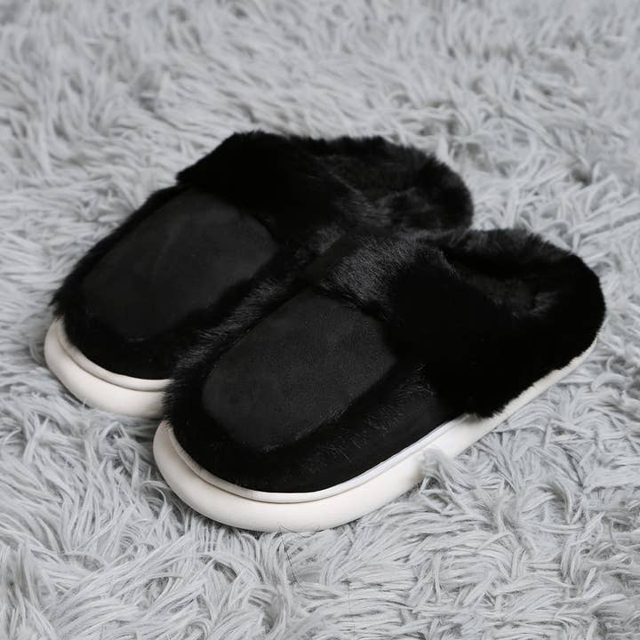 Fashion City - Wholesale Slippers – Women's - Faux Fur Suede Fuzzy Warm Slippers 10