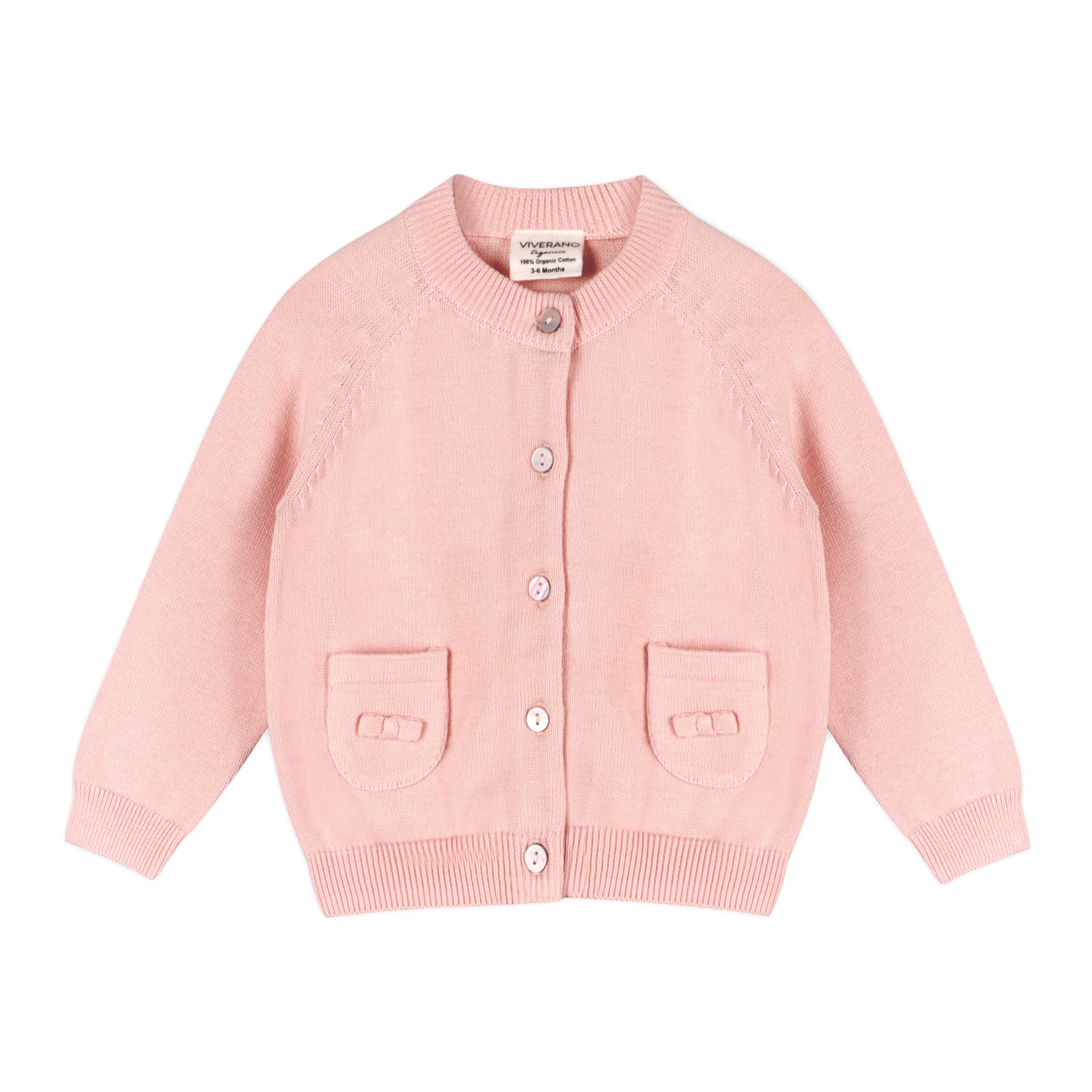 Viverano Organics - Wholesale Cardigan - Baby - Milan Pastel Baby Button Cardigan Sweater (Organic Cotton)0
