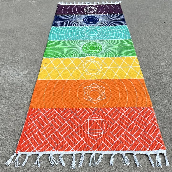 Wholesale Organic Cotton 7 Chakra Yoga Mat Rug For Yoga And Meditation ...