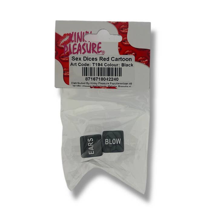 Kinky Pleasure - Wholesale Dice - Kinky Pleasure - T194 - Sex Dice With Text - 2 Pieces - Black1