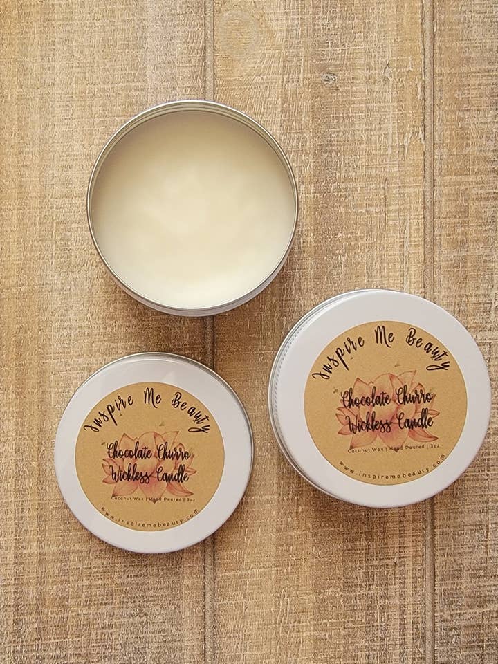 Chocolate Churro Wickless Candle for wholesale by Inspire Me Beauty