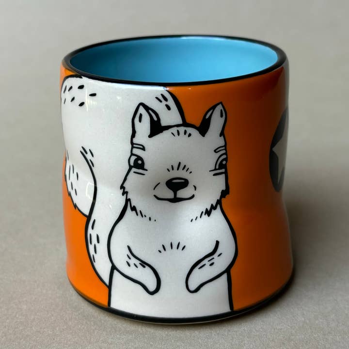 Lucky Squirrel Cup - Medium (Select Orange or Pink) for wholesale by The Bowl Maker
