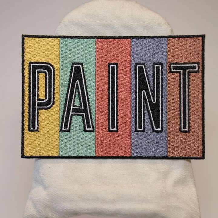 4,5” X 3” Geborduurde “Verf” Patch voor wholesale door FingerlessJoe