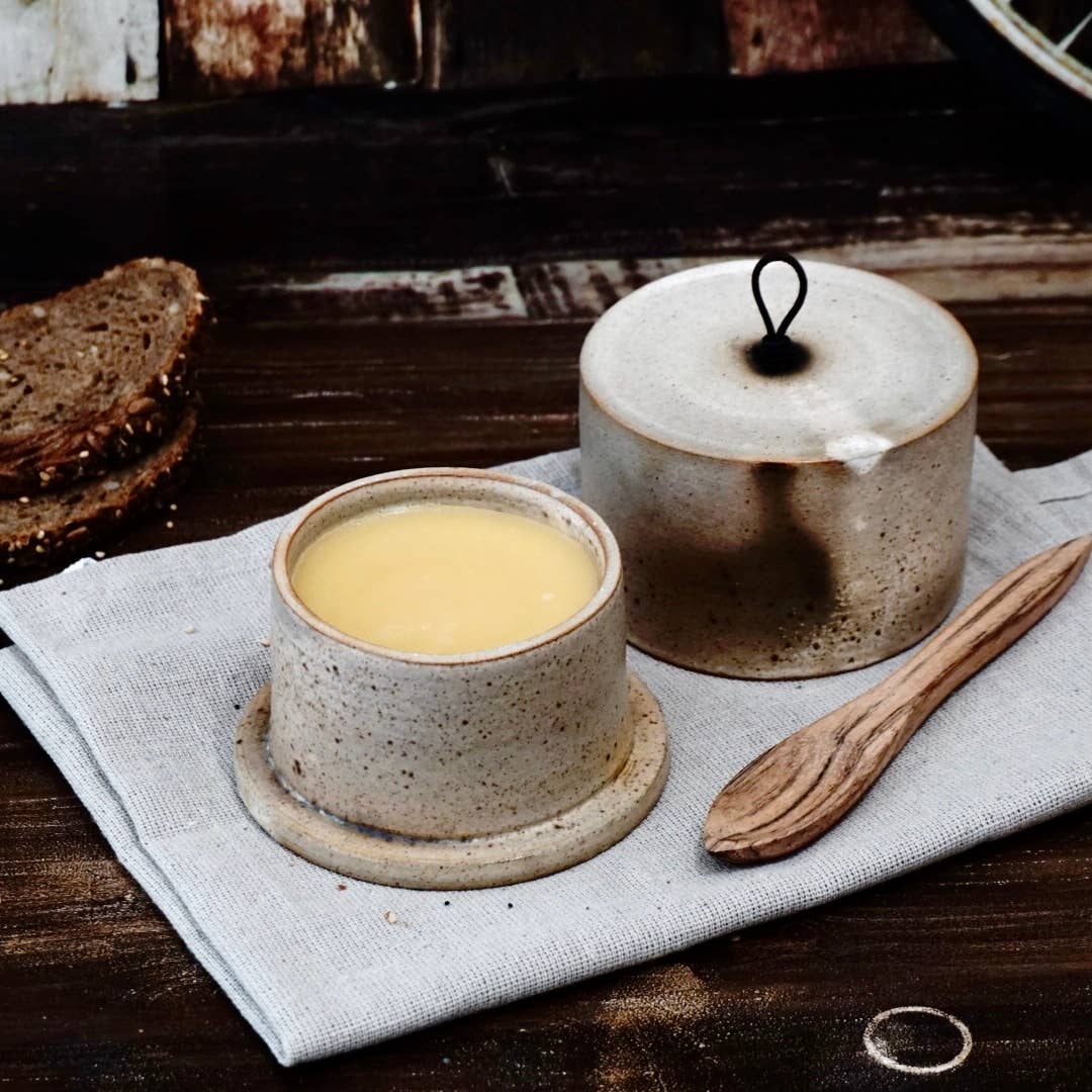Ana Miranda Ceramics - Wholesale Butter Dish - Sand Butter dish4