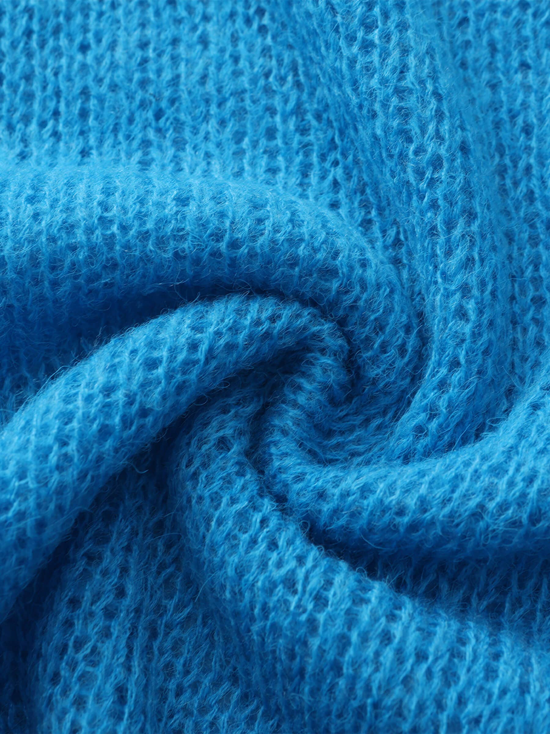Blue Oversized Open-Knit Sweater for wholesale on Faire9