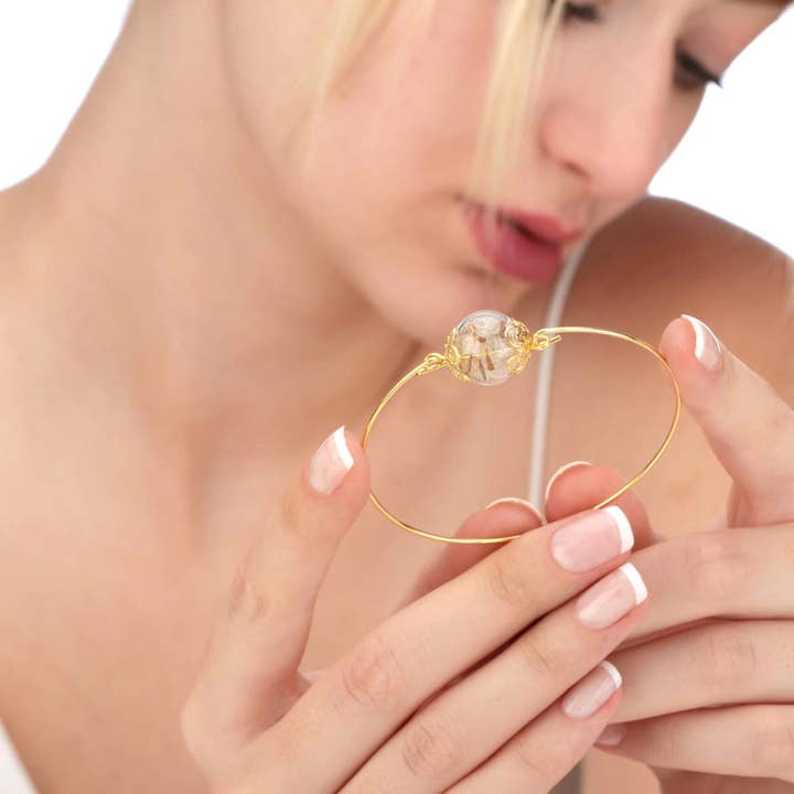 MadamLili - Wholesale Bangle Bracelet - Dandelion Dandelion Seed Bangle - Gold plated2