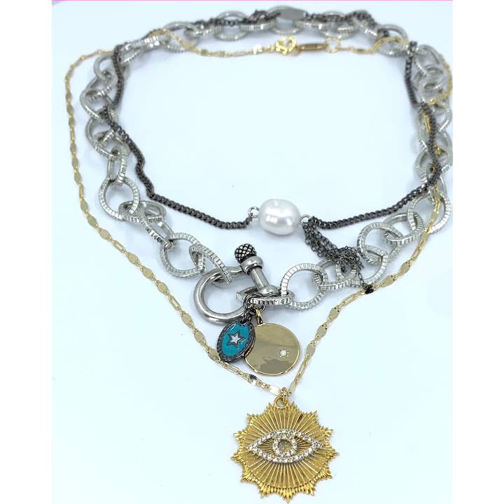 BMR – Großhandel Kette mit Anhänger/Charm – Halskette mit Perlen und Fransen