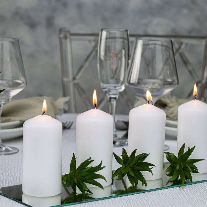 BOLSIUS - Wholesale Pillar Candle - 2 X 6" Tall Pillar Candles Wedding Decor Pillar - White