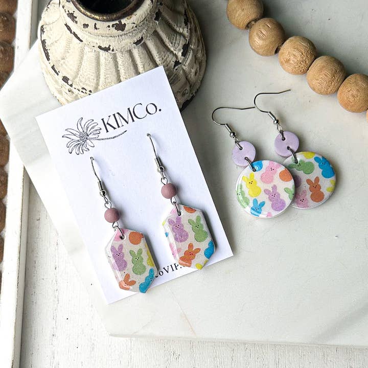 Orecchini in Pasta Polimerica - Pasqua - Coniglietti per la vendita all'ingrosso da parte di KIMCo.